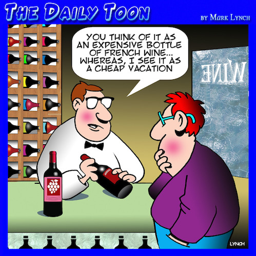 Cartoon: French wine (medium) by toons tagged wine,shop,sales,expensive,wines,wine,shop,sales,expensive,wines