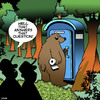 Cartoon: Does a bear shit in the woods? (small) by toons tagged bears,famous,questions,animals,forests,porta,loo,toilets,portable,hunters