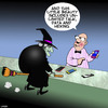 Cartoon: witch phone (small) by toons tagged witches,smartphone,unlimited,data,myths,phone,sales,technology