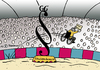 Cartoon: Der Schlupflochakrobat (small) by Pfohlmann tagged karikatur,color,farbe,2012,deutschland,grundgesetz,schuldenbremse,nettoneuverschuldung,neuverschuldung,schäuble,cdu,finanzminister,zirkus,schlupfloch,paragraph,rollstuhl,akrobat,manege,finanzpolitik