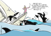 Cartoon: Orca-Event (small) by Pfohlmann tagged orca,wale,angriff,yacht,jacht,ozean,meer,wildtiere,umwelt,titanic,selfie,orkan,urlaub,tourismus,event,buchung,konsum,lebensraum,streaming,streamen,handy,smartphone