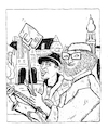 Cartoon: bruegel kunst Brügge (small) by sabine voigt tagged brüggel,bruegel,künstler,maler,brügel,kunst,belgien,peer,blues,selfie,selbstportrait,jubiläum,malerei
