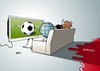 Cartoon: Fußball EM Syrien (small) by Erl tagged fußball europameisterschaft em 2012 polen ukraine aufmerksamkeit beachtung welt europa stier syrien diktator assad massaker blut blutbad aufstand