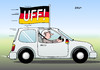 Cartoon: Nochmal gut gegangen! (small) by Erl tagged fußball,weltmeisterschaft,wm,achtelfinale,deutschland,algerien,sieg,knapp,uff,auto,autocorso,fahne