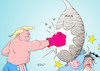 Cartoon: Trump Iran I (small) by Erl tagged politik,usa,präsident,donald,trump,kündigung,rückzug,atomabkommen,iran,sanktionen,gefahr,wirtschaft,drohungen,eu,europa,stier,unternehmen,geschäfte,boxen,boxer,treffer,wespennest,wespen,bienen,honigbienen,karikatur,erl