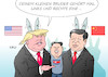 Cartoon: Trump Xi und Kim (small) by Erl tagged china,staatspräsident,xi,jinping,besuch,usa,donald,trump,störung,nordkorea,raketentest,atomwaffen,atombombe,diktator,kim,jong,un,kleiner,bruder,nervig,bestrafung,ohrfeige,links,rechts,militärschlag,karikatur,erl