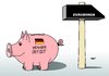 Cartoon: Weniger Defizit (small) by Erl tagged defizit,staatsdefizit,deutschland,geringer,weniger,euro,krise,schulden,eurobonds,sparschwein,hammer