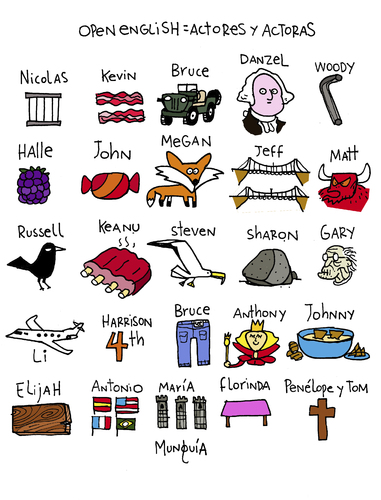 Cartoon: actors and actresses (medium) by Munguia tagged famous,movies,stars,hollywood
