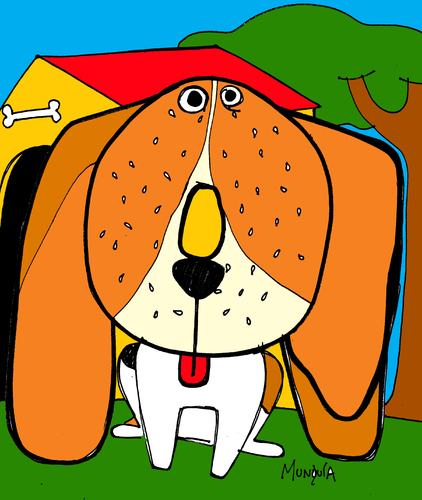 Cartoon: Beagle Beigel (medium) by Munguia tagged beigel,beagle,dog,munguia,costa,rica,food,fast
