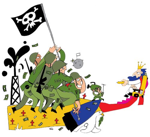 Cartoon: war machine (medium) by Munguia tagged king,war,guerra,flag,marine,soldier,death,dead