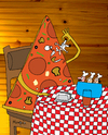Cartoon: The revenge of the Pizza (small) by Munguia tagged pizzapitch,chef,eat,restaurant,reverse,situations,pizza,slice,cook,italian