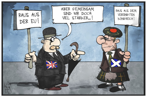 Cartoon: Schottland-Referendum (medium) by Kostas Koufogiorgos tagged karikatur,koufogiorgos,schottland,referendum,uk,brite,unabhaengigkeit,politik,eu,europa,karikatur,koufogiorgos,schottland,referendum,uk,brite,unabhaengigkeit,politik,eu,europa