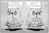 Cartoon: 5G in Barcelona (small) by Kostas Koufogiorgos tagged karikatur,koufogiorgos,illustration,cartoon,5g,barcelona,smartphone,handy,technik,netz,funkloch,deutschland,mobile