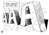 Cartoon: AAA (small) by Kostas Koufogiorgos tagged moodys,ratingagentur,deutschland,aaa,negativ,euro,schulden,krise,wirtschaft,karikatur,kostas,koufogiorgos