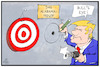Cartoon: Alabama-Prinzip (small) by Kostas Koufogiorgos tagged karikatur,koufogiorgos,illustration,cartoon,trump,alabama,dorian,zielscheibe,bullseye,treffer,betrug,illusion,usa
