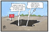 Cartoon: Bahn-Verluste (small) by Kostas Koufogiorgos tagged karikatur,koufogiorgos,illustration,cartoon,bahn,verkehr,verlust,stuttgart,21,unterirdisch,loch,grube,bahnprojekt,bahnhof,infrastruktur,wirtschaft