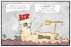 Cartoon: BER (small) by Kostas Koufogiorgos tagged karikatur,koufogiorgos,illustrtion,cartoon,ber,flughafen,berlin,xavier,sturm,orkan,flugbetrieb,wetter,baustelle