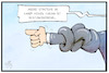 Cartoon: Corona-Politik (small) by Kostas Koufogiorgos tagged karikatur,koufogiorgos,illustration,cartoon,notbremse,richtung,knoten,anweisung,politik,pandemie,plan,strategie