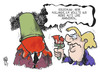 Cartoon: Die rote Linie (small) by Kostas Koufogiorgos tagged merkel,hollande,eu,sondergipfel,deutschland,frankreich,euro,schulden,krise,karikatur,kostas,koufogiorgos