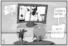 Cartoon: Ekel Afred der Bürgerliche (small) by Kostas Koufogiorgos tagged karikatur,koufogiorgos,illustration,cartoon,ekel,alfred,herz,seele,fernsehen,serie,komödie,satire,realität,politik,populismus,tetzlaff