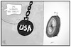 Cartoon: Klimaziele der USA (small) by Kostas Koufogiorgos tagged karikatur,koufogiorgos,illustration,cartoon,paris,klima,klimaziel,usa,abrissbirne,abkommen
