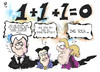 Cartoon: Koalitionserfolge (small) by Kostas Koufogiorgos tagged regierung,koalition,gleichung,merkel,seehofer,rösler,cdu,csu,fdp,reform,volk,wahl,politiker,karikatur,kostas,koufogiorgos
