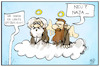 Cartoon: Linkes Spitzenduo (small) by Kostas Koufogiorgos tagged karikatur,koufogiorgos,illustration,cartoon,die,linke,marx,engels,wolke,linkspartei,engel,geschichte