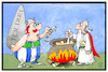 Cartoon: Neo-Druiden (small) by Kostas Koufogiorgos tagged koufogiorgos,illustration,cartoon,karikatur,druide,rechtsextremismus,miraculix,obelix,polizei,festnahme,razzia,uderzo