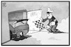 Cartoon: Raser-Urteil (small) by Kostas Koufogiorgos tagged karikatur,koufogiorgos,illustration,cartoon,raser,gefängnis,urteil,mord,rennen,zelle,justiz,autorennen,zielgerade,strafe,lebenslänglich