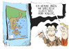 Cartoon: Rösler und Griechenland (small) by Kostas Koufogiorgos tagged griechenland,rösler,merkel,fdp,dart,pfeile,euro,schulden,krise,europa,karikatur,kostas,koufogiorgos