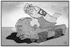 Cartoon: S-400 (small) by Kostas Koufogiorgos tagged karikatur,koufogiorgos,illustration,cartoon,s400,raketen,abwehr,putin,erdogan,russland,tuerkei,nato,waffen,ruestung