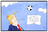 Cartoon: Schweinsteiger und Trump (small) by Kostas Koufogiorgos tagged karikatur,koufogiorgos,illustration,cartoon,trump,schweinsteiger,chicago,usa,fussball,bombardierung,sport,verschwörungstheorie,krieg,konflikt,angriff