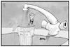 Cartoon: Trinkwasserpreis (small) by Kostas Koufogiorgos tagged karikatur,koufogiorgos,cartoon,illustration,trinkwasser,preis,wasser,wasserhahn,trinken,ertrinken,verbraucher,nahrungsmittel,versorgung,lebensmittel