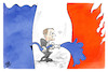 Cartoon: Unruhen in Frankreich (small) by Kostas Koufogiorgos tagged karikatur,koufogiorgos,frankreich,feurwehrmann,macron,flagge,wasser,feuer,löschen