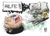 Cartoon: US-Haushaltsstreit (small) by Kostas Koufogiorgos tagged usa,haushalt,streit,fiskalklippe,sparschwein,esel,elefant,demokraten,republikaner,wirtschaft,karikatur,kostas,koufogiorgos
