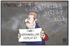 Cartoon: Weselsky streikt zurück (small) by Kostas Koufogiorgos tagged karikatur,koufogiorgos,illustration,cartoon,weselsky,bahn,lokführer,streik,freitag,unglückstag,gewerkschaft,gdl,arbeitskampf