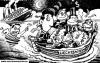 Cartoon: Liechtenstein (small) by illustrator tagged wirtschaft steuer steuerfahnder tax evasion liechtenstein germany kapitalist rich people boat sinking ship