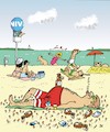 Cartoon: Kippen-Karl macht Urlaub (small) by JotKa tagged kippen karl urlaub strand sonne meer umwelt zigarettenkippen müll umweltverschmutzung natur badestrand egoisten bierflaschen