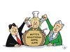 Cartoon: Koalitionsgipfel (small) by JotKa tagged koalitionsgipfel,gipfeltreffen,berlin,kanzlerin,cdu,csu,spd,merkel,gabriel,seehofer,parteien,suppe