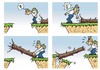 Cartoon: Überbrückung (small) by JotKa tagged bäume,brücken,wandern,schlucht,natur,rucksack,handeln,überlegung,wälder,berge,freizeit,outdoor,sport,glück,und,pech,freud,leid