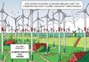 Cartoon: Windenergie 1 (small) by JotKa tagged windenergie eeg windkraft strom stromleitungen stromtrassen windkraftanlagen deutschland nordsee norddeutschland bayern natur umwelt wirtschaft kraftwerke urlaub urlaubsregion landschaft erneuerbare energien energiewende