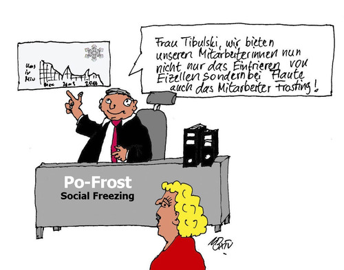 Cartoon: Social Freezing 1 (medium) by Marbez tagged beruf,karriere,freezing,social