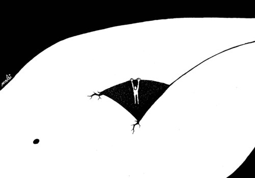 Cartoon: human abyss (medium) by Medi Belortaja tagged lovers,husband,wife,man,women,woman,love,abyss,human