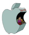 Cartoon: apples shop (small) by Medi Belortaja tagged apple,apples,shop,computer,computers,ipad,iphone,food,diet,technology,environment,health,gmo