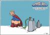 Cartoon: Superangie_Erdgas (small) by luftzone tagged gaskrise,superangie,angela,merkel,erdgas,russland,ukraine