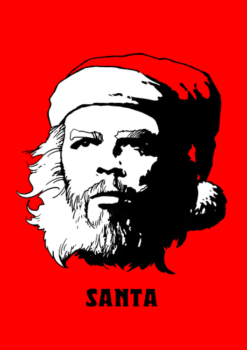 Cartoon: Santa-Che (medium) by Alex Skibelsky tagged santa,claus,new,year,christmas,che,guevara,holiday,winter