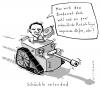 Cartoon: schäuble reloaded (small) by kittihawk tagged schäuble,innen,minister,panzer,bundesrat,abstimmung,zustimmung,enthaltung,stimmen,länder,gesetz,ändern,föderalismus
