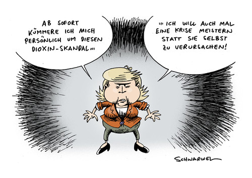 Cartoon: Merkel Dioxin-Skandal