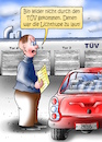 Cartoon: TÜV (small) by besscartoon tagged mann,tüv,auto,automobil,lichthupe,sicherheit,bess,besscartoon