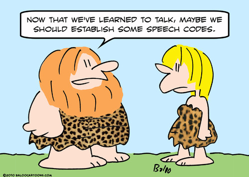 Cartoon: speech codes cave (medium) by rmay tagged speech,codes,cave